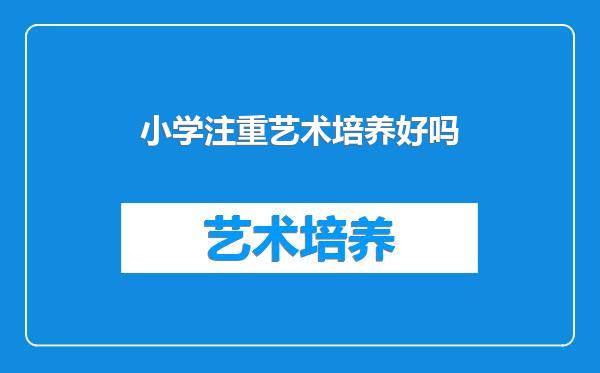 小学注重艺术培养好吗