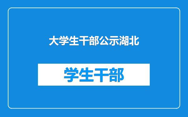 大学生干部公示湖北