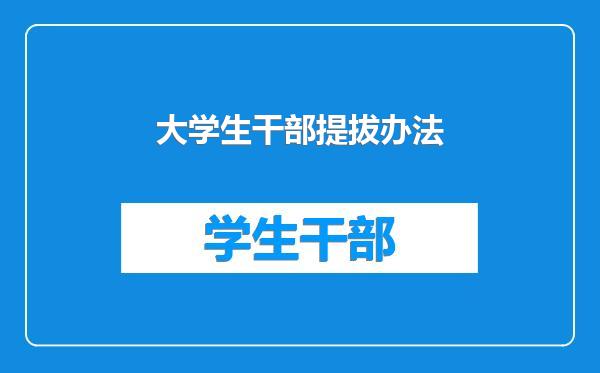 大学生干部提拔办法