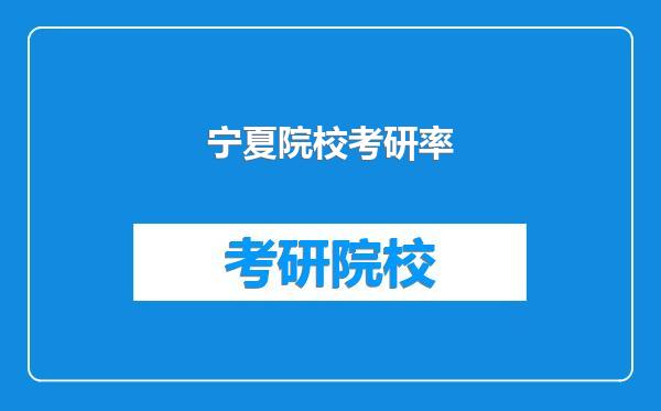 宁夏院校考研率