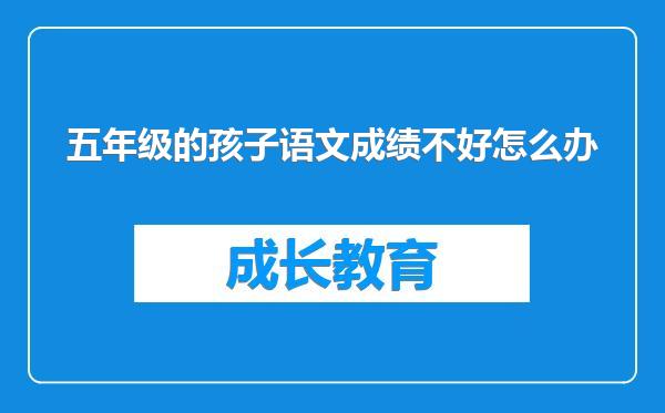 五年级的孩子语文成绩不好怎么办