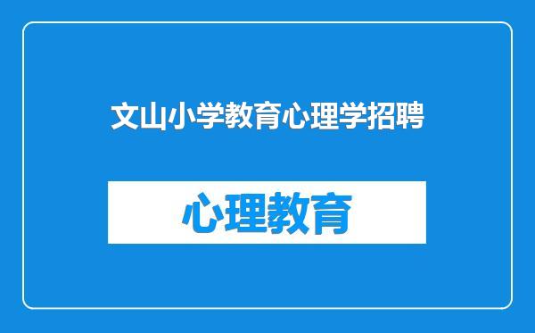 文山小学教育心理学招聘