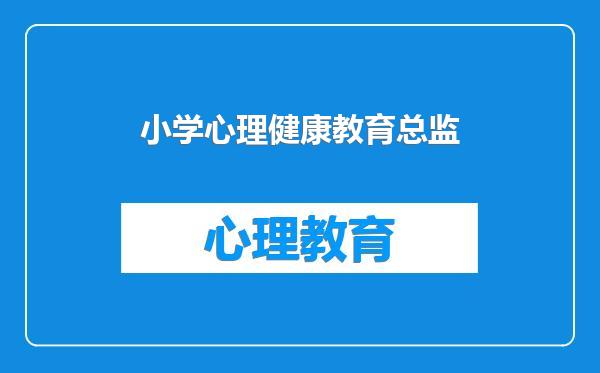 小学心理健康教育总监