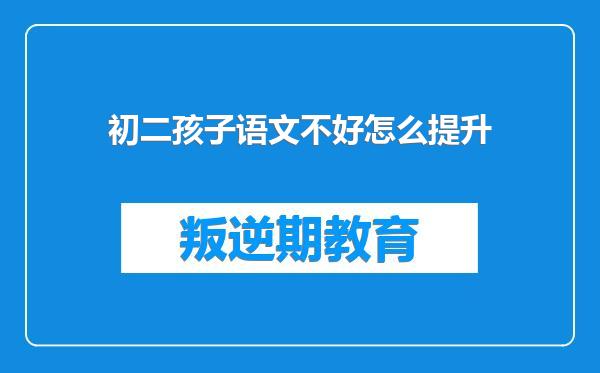 初二孩子语文不好怎么提升