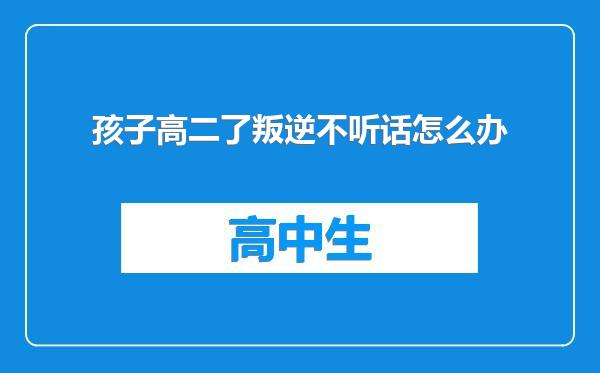 孩子高二了叛逆不听话怎么办