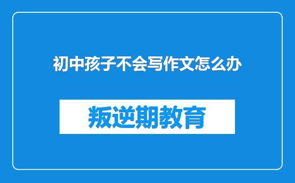 初中孩子不会写作文怎么办