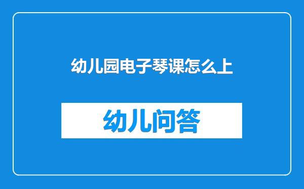 幼儿园电子琴课怎么上