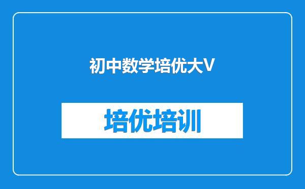 初中数学培优大V