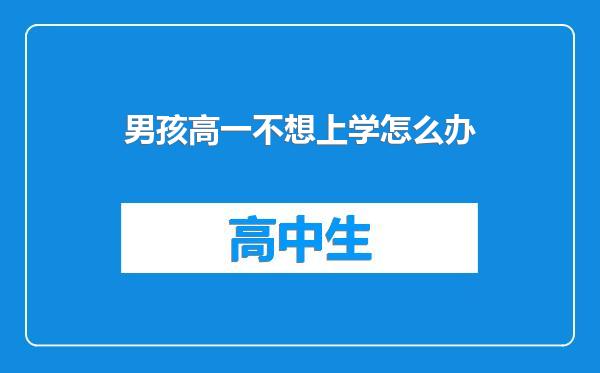 男孩高一不想上学怎么办