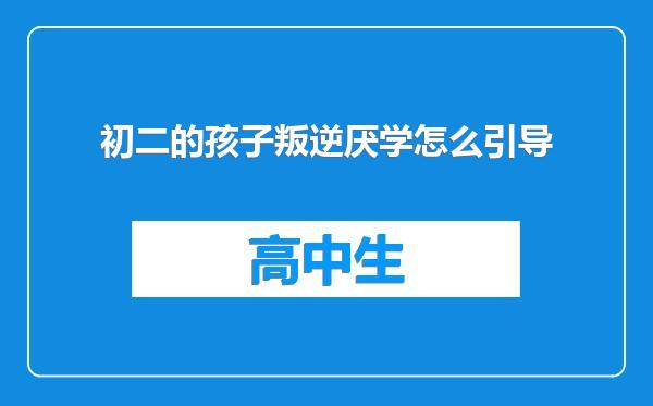 初二的孩子叛逆厌学怎么引导