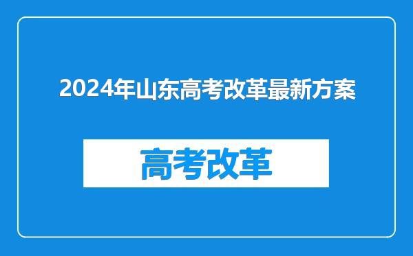 2024年山东高考改革最新方案