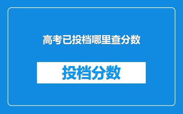 高考已投档哪里查分数