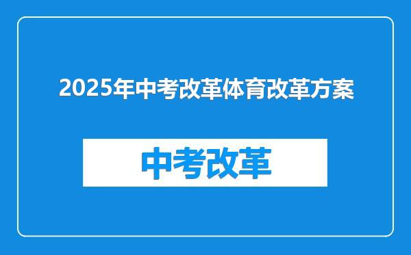 2025年中考改革体育改革方案