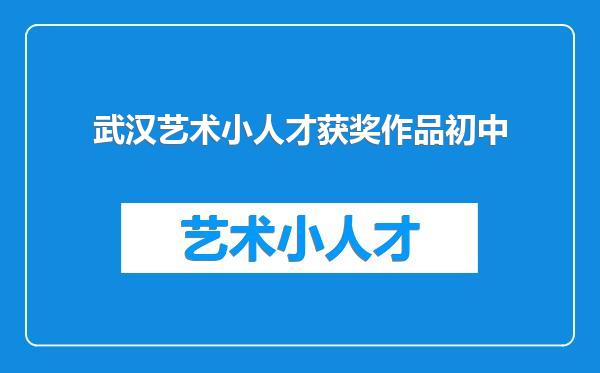 武汉艺术小人才获奖作品初中