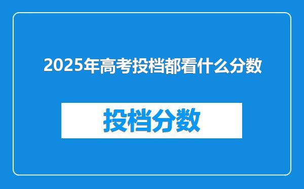 2025年高考投档都看什么分数
