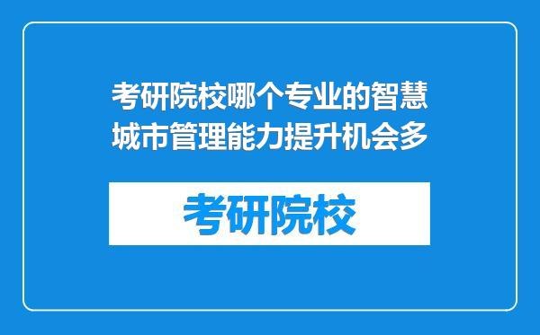 考研院校哪个专业的智慧城市管理能力提升机会多