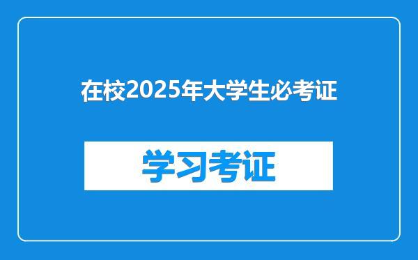 在校2025年大学生必考证