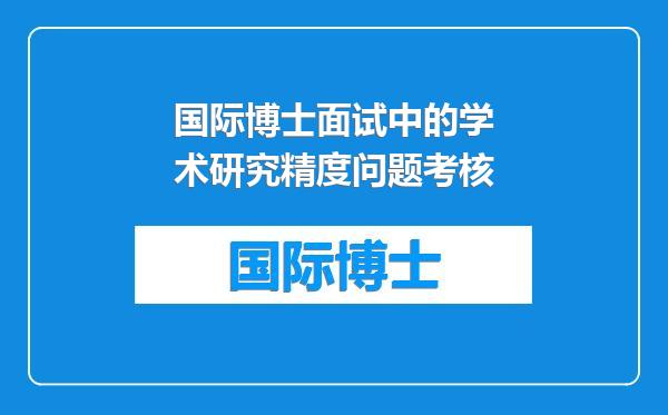 国际博士面试中的学术研究精度问题考核