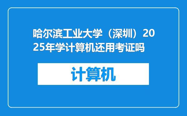 哈尔滨工业大学（深圳）2025年学计算机还用考证吗