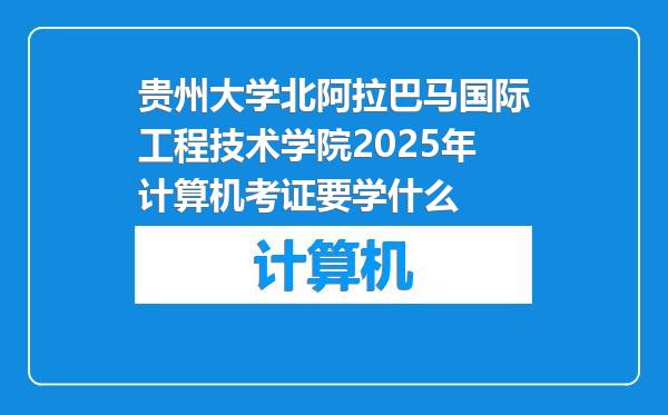 贵州大学北阿拉巴马国际工程技术学院2025年计算机考证要学什