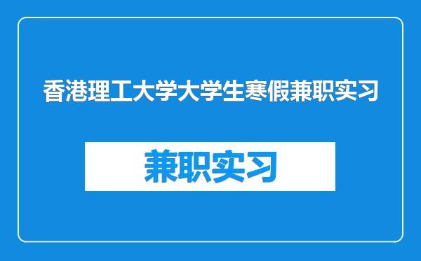 香港理工大学大学生寒假兼职实习
