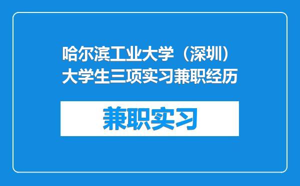 哈尔滨工业大学（深圳）大学生三项实习兼职经历