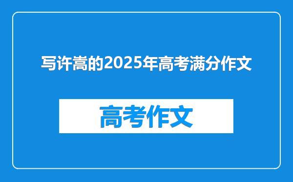 写许嵩的2025年高考满分作文