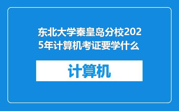 东北大学秦皇岛分校2025年计算机考证要学什么