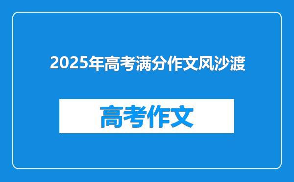 2025年高考满分作文风沙渡