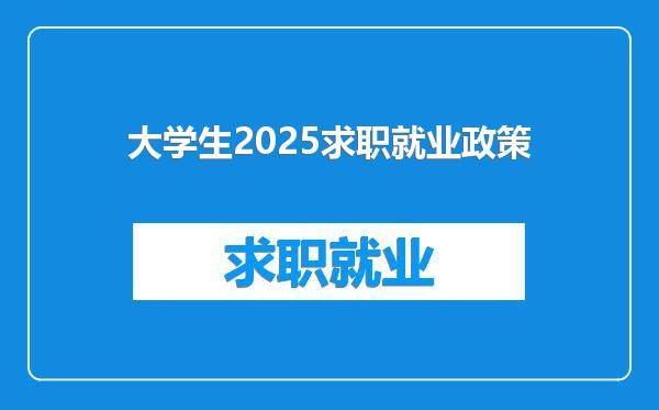 大学生2025求职就业政策