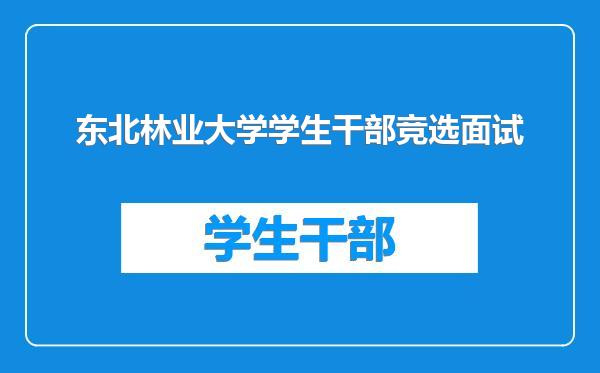 东北林业大学学生干部竞选面试