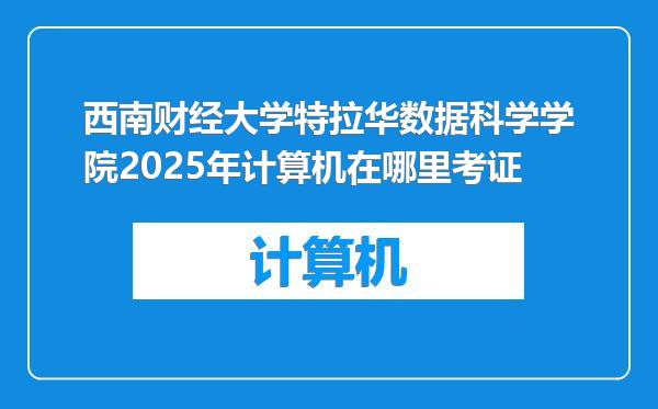 西南财经大学特拉华数据科学学院2025年计算机在哪里考证