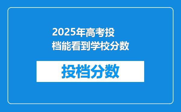 2025年高考投档能看到学校分数