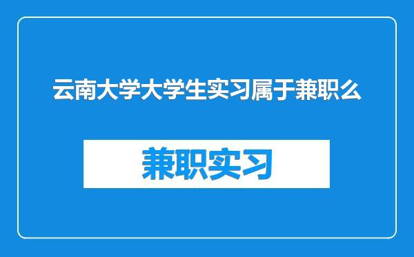 云南大学大学生实习属于兼职么