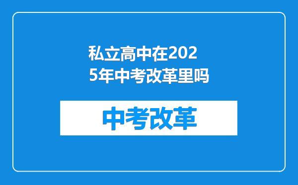私立高中在2025年中考改革里吗