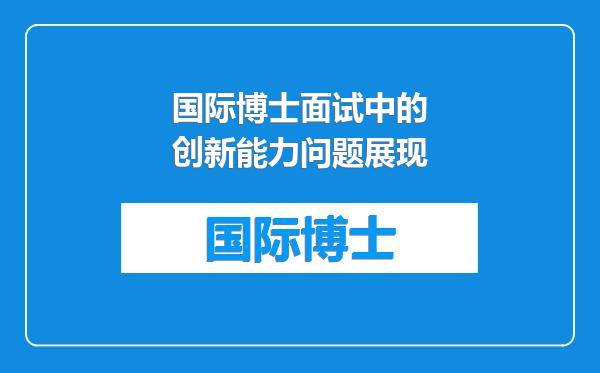 国际博士面试中的创新能力问题展现