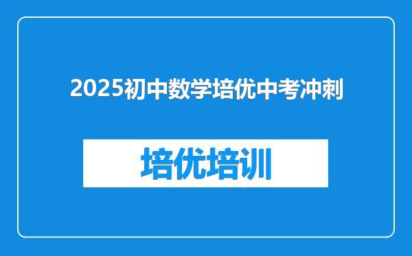 2025初中数学培优中考冲刺