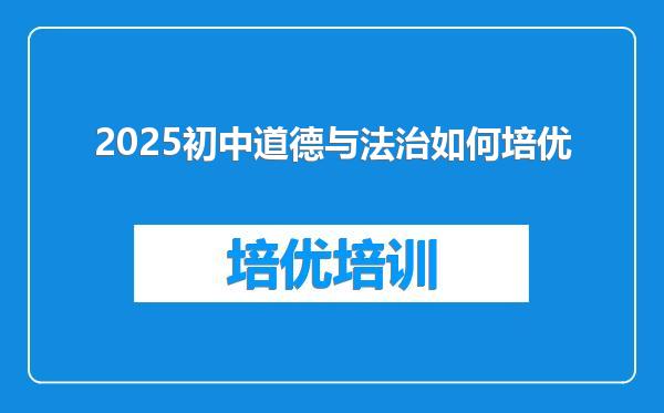 2025初中道德与法治如何培优