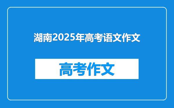 湖南2025年高考语文作文