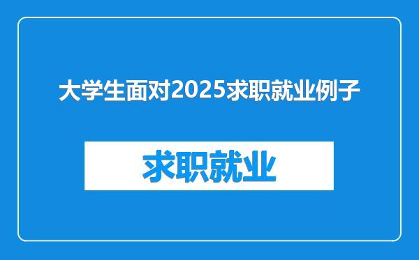 大学生面对2025求职就业例子