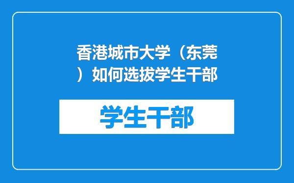 香港城市大学（东莞）如何选拔学生干部