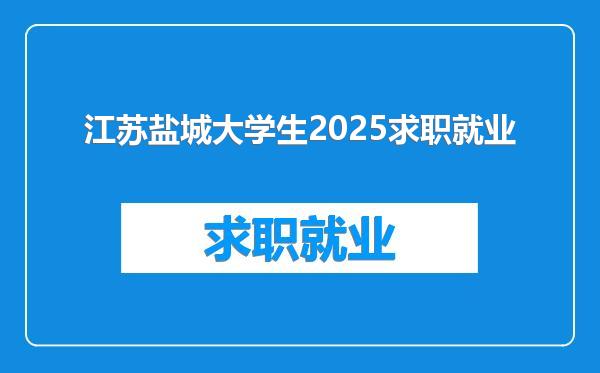 江苏盐城大学生2025求职就业