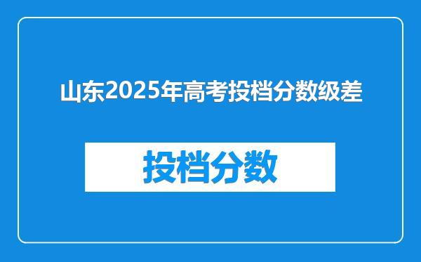 山东2025年高考投档分数级差