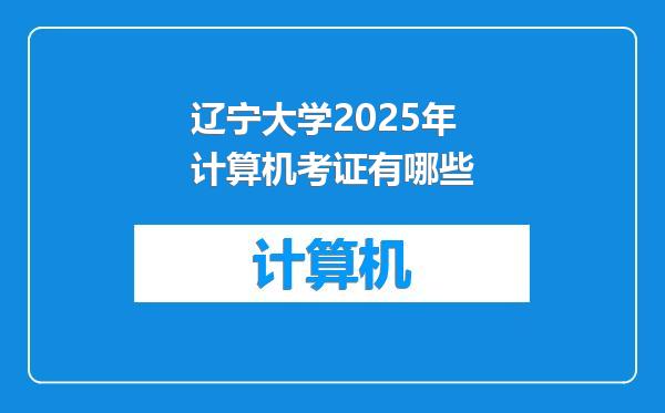 辽宁大学2025年计算机考证有哪些