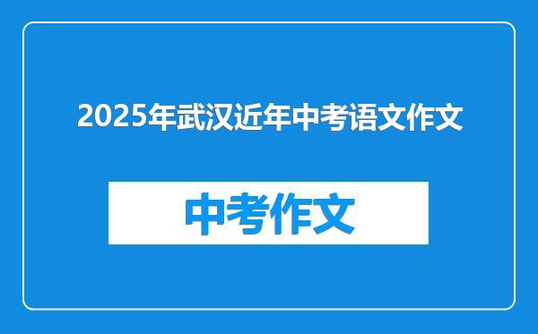 2025年武汉近年中考语文作文