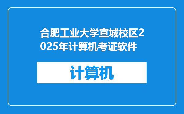 合肥工业大学宣城校区2025年计算机考证软件