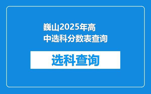 巍山2025年高中选科分数表查询