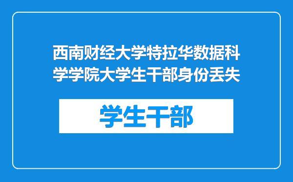 西南财经大学特拉华数据科学学院大学生干部身份丢失