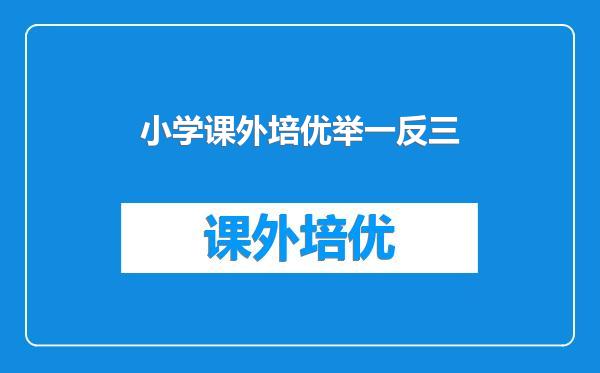 小学课外培优举一反三