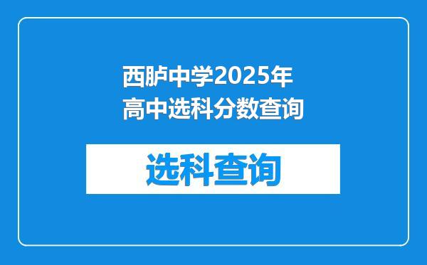 西胪中学2025年高中选科分数查询